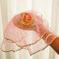 Pastel Pink Gota Patti Thali Cover