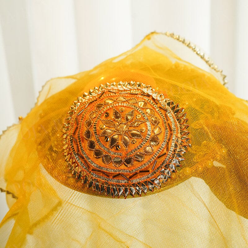 Charming Yellow Gota Patti Thali cover