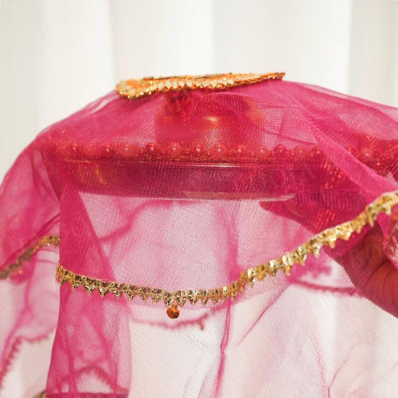 Royal Pink Gota Patti Thali Cover