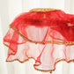 Red Gota patti Thali Cover