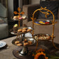 Gold Leaf 2 Tier Cake Stand