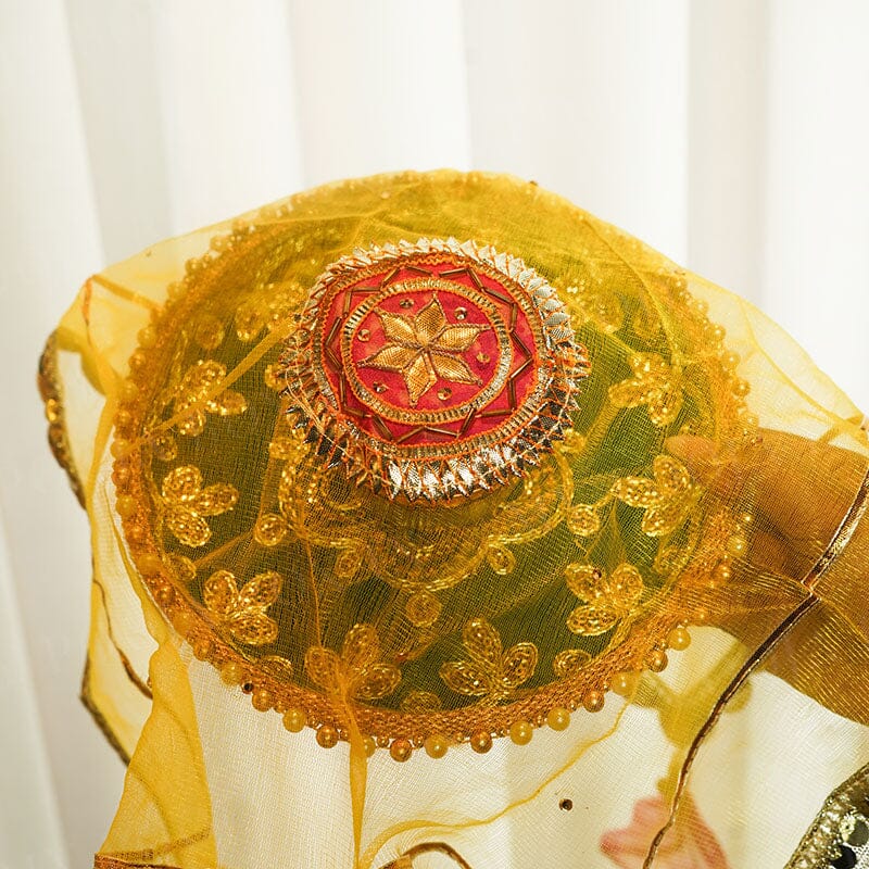 Charming Yellow Pink Thali Cover
