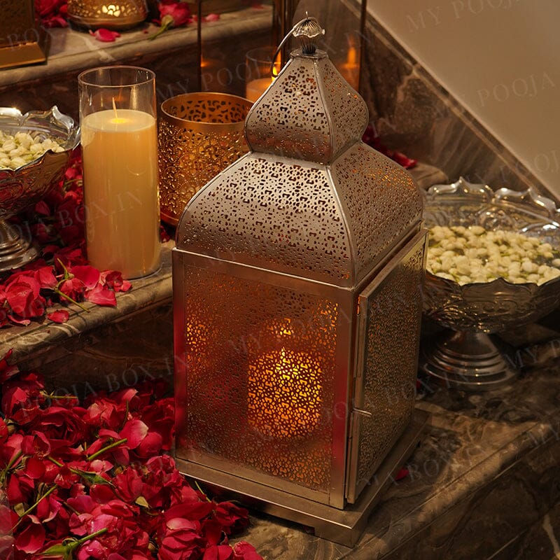 Twilight Silver Moroccan Lantern
