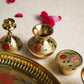 Traditional Minakari Brass Peacock Pooja Thali Set