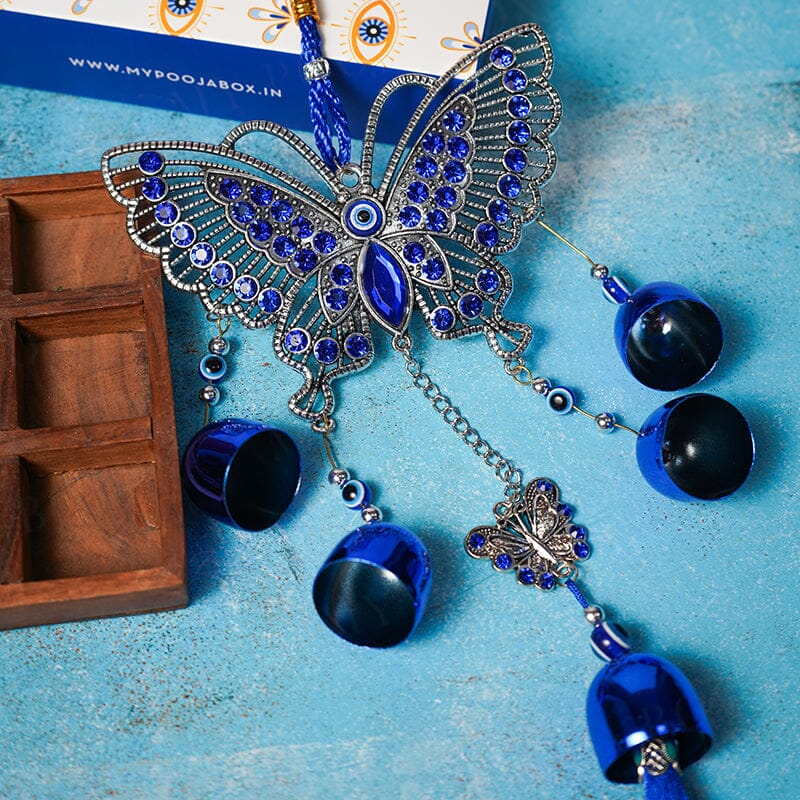 Handcrafted Butterfly Evil Eye Wall Hanging