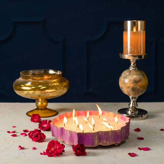 Pink and Gold Candle Urli 9