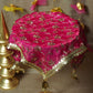 Royal Zari Vibrant Pink Thali Cover