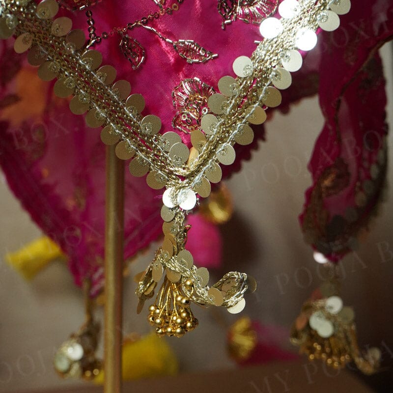 Royal Zari Vibrant Pink Thali Cover