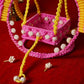 Adorable Pink Yellow Crochet Krishan Jhula