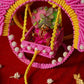 Adorable Pink Yellow Crochet Krishan Jhula