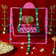 Pink Green Crochet Krishan Jhula