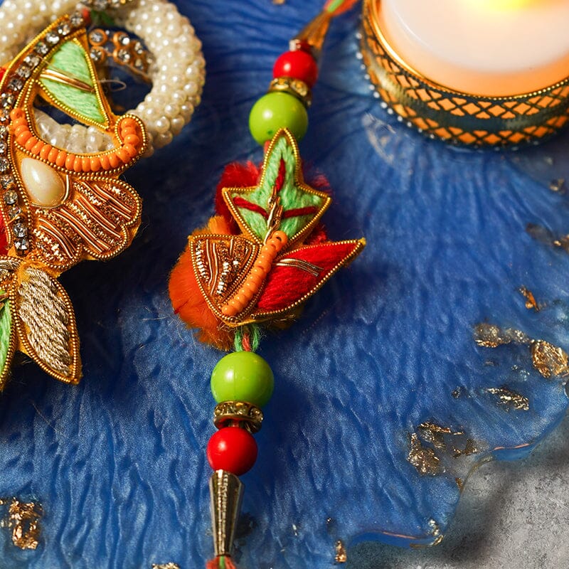 Designer Zardosi Bhaiya Bhabhi Rakhi
