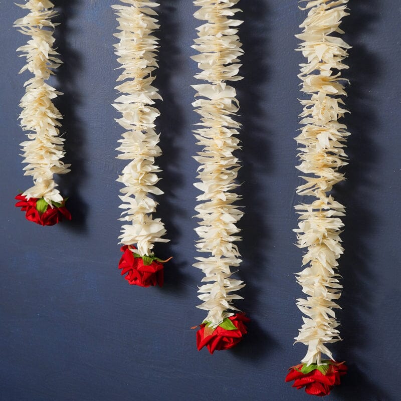 Artificial Jasmine And Red Roses Decorative Backdrop