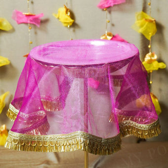 Noor Shehzadi Pink Round Thali Cover