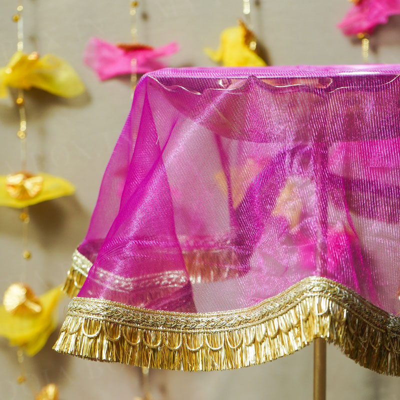 Noor Shehzadi Pink Round Thali Cover