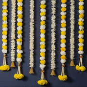 Artificial Jasmine And Yellow Marigold Decorative Backdrop