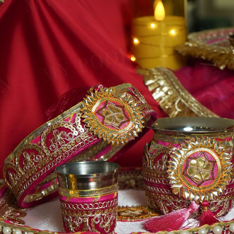 Mumtaz Meher Karwa Chauth Thali Set with Cover