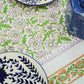 Dahlia Floral Block Printed Table Cover