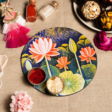 6 Lotus Phool Roli Akshat Pooja Thali