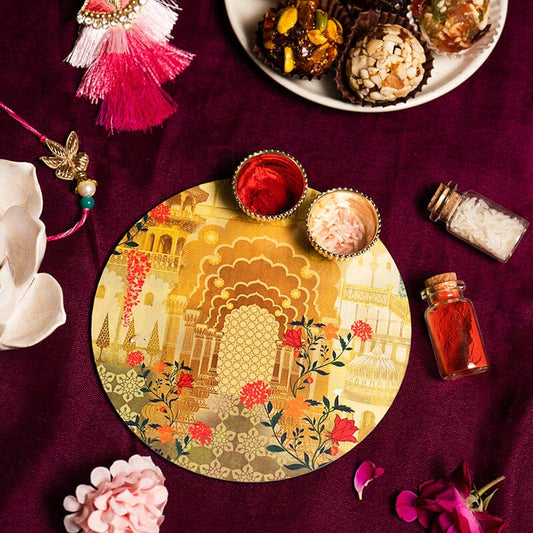 6 Mahal Roli Akshat Pooja Thali