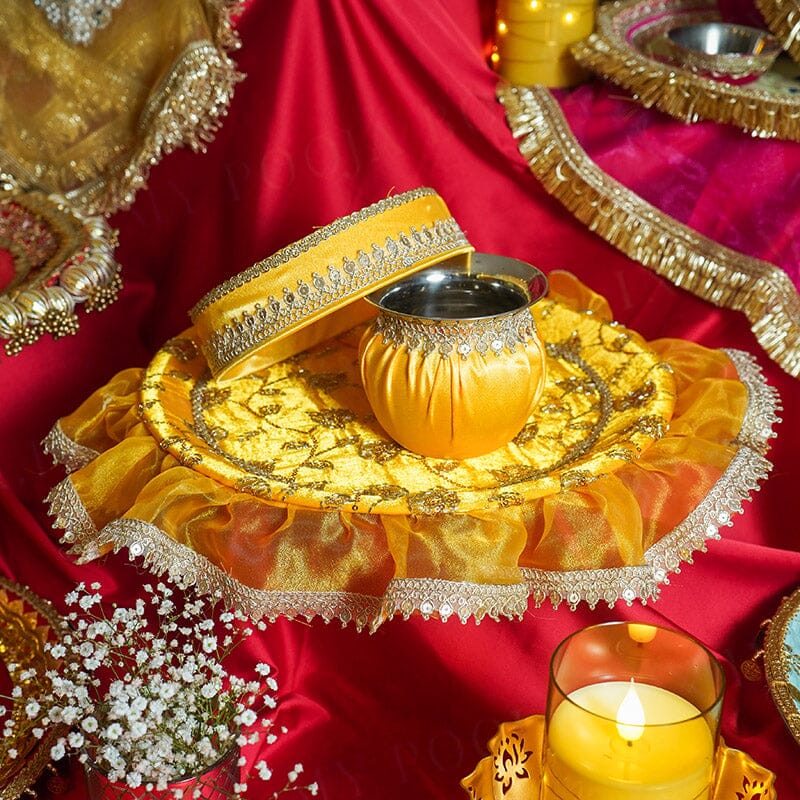 Surajmukhi Karwa Chauth Thali Set With Cover