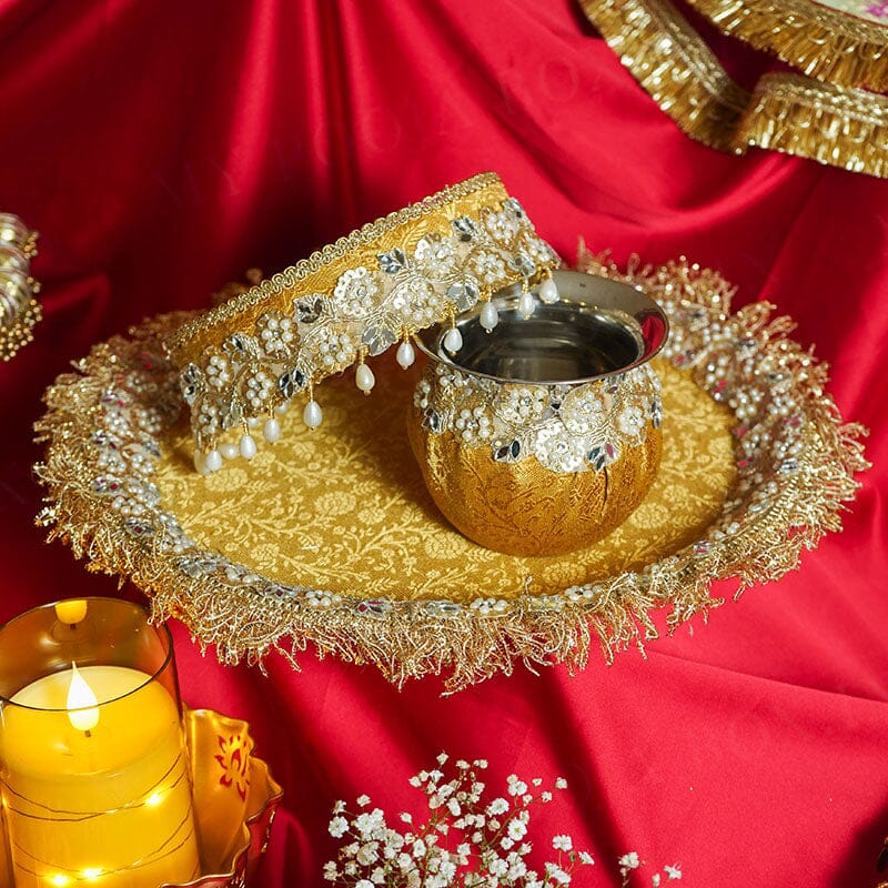 Gulbadan Karwa Chauth Thali Set with Cover