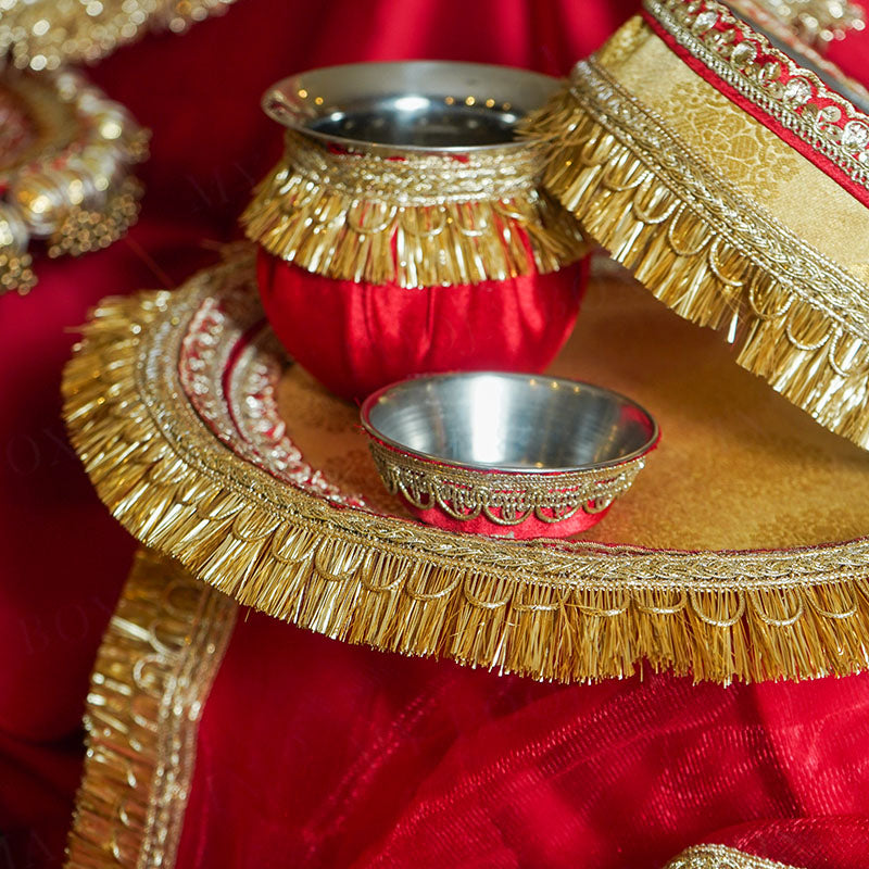 Sakhi suhag Karwa Chauth Thali Set with Cover