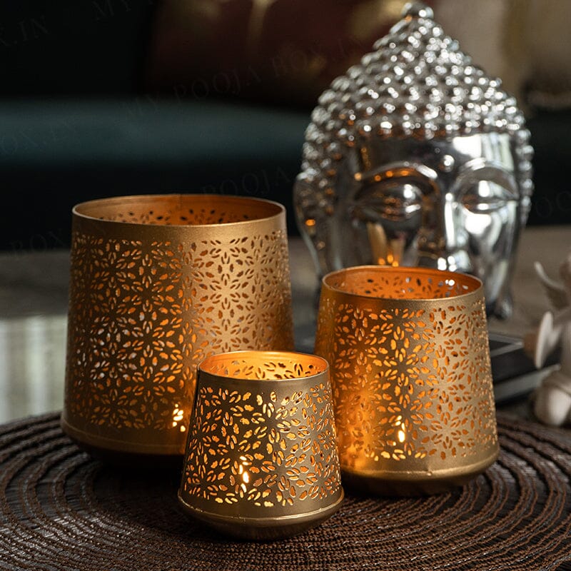 Mehar Golden Decorative T-light Holder