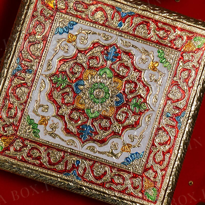 Kumudini Meenakari Pooja Chowki 20cm