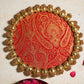 Brocade Two Sided Aasan Pooja Mat with Bead Work - 26cm