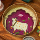 Handcrafted Cow Chic Round Serving Tray