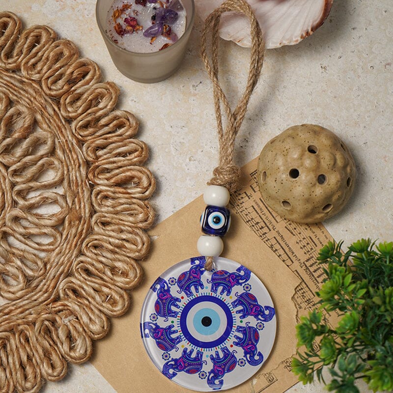 Feng Shui Elephant Jute Evil Eye Hanging