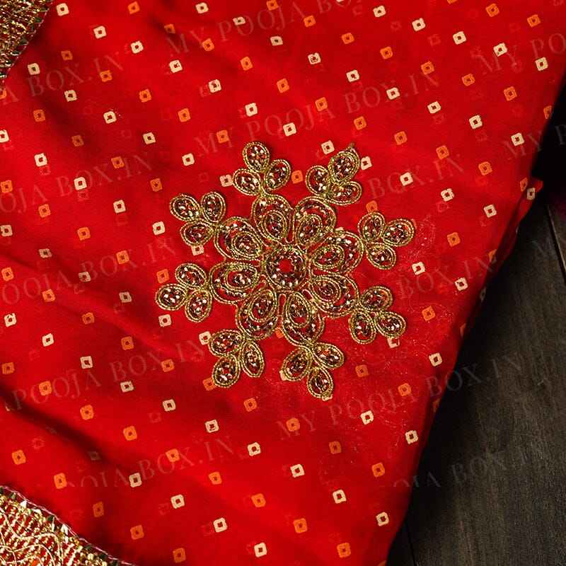 Red Bandhej Rajasthani Chunri