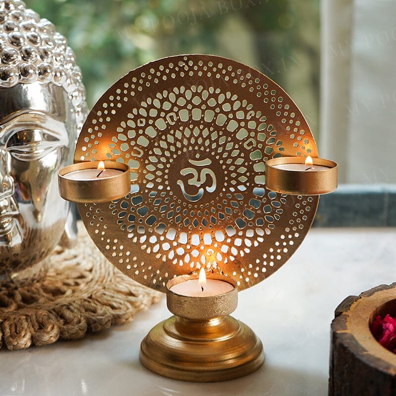 Decorative Om T-light Holder