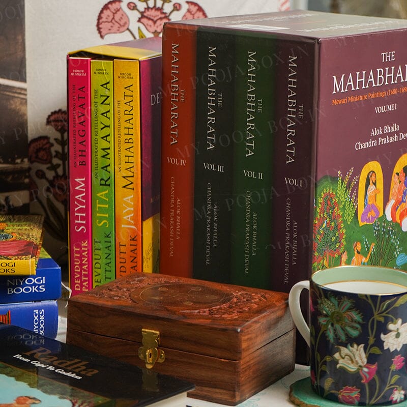 The Mahabharat Vol 1-4 Religious Coffee Table Book (Set of 4)