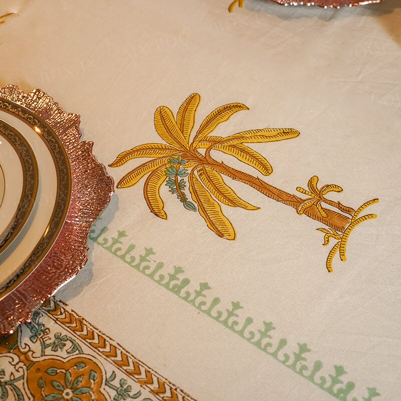 Palm Block Printed Table Cover