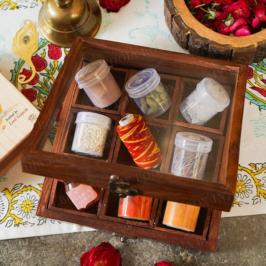 Tejal Wooden Pooja Samagridaan