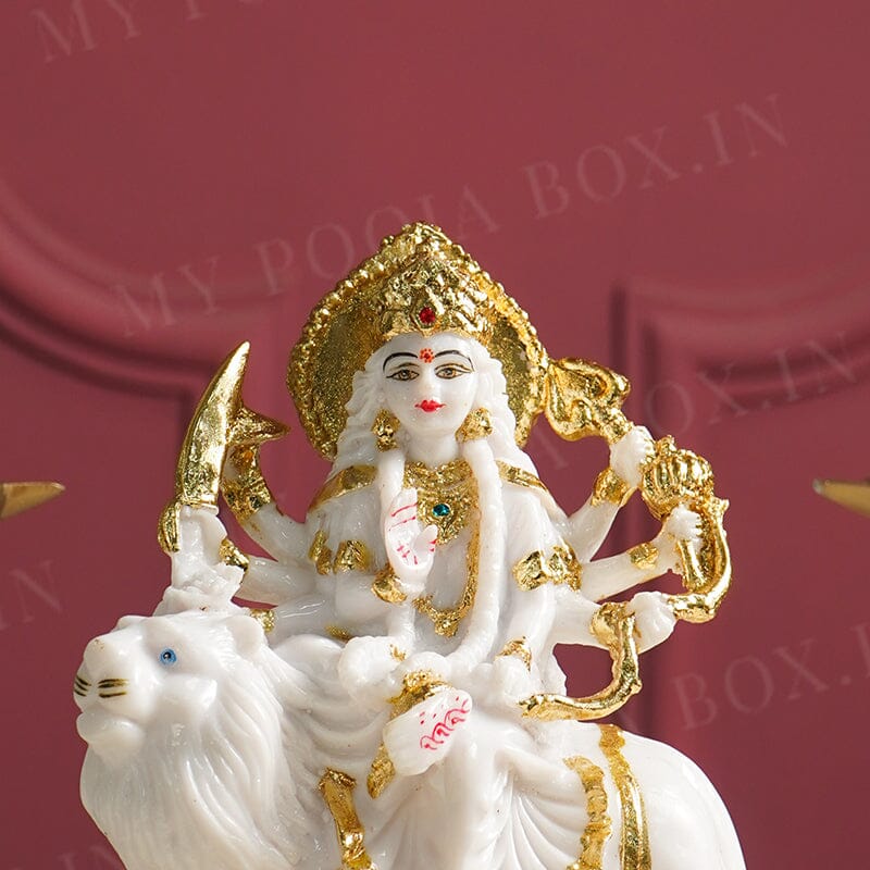 Marble Durga Mata Idol for Gift/Puja