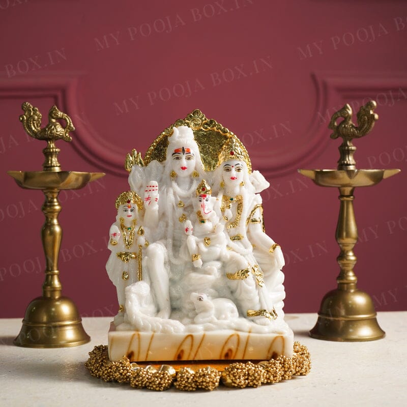 Marble Shiv Parivar Idol for Gift/Puja