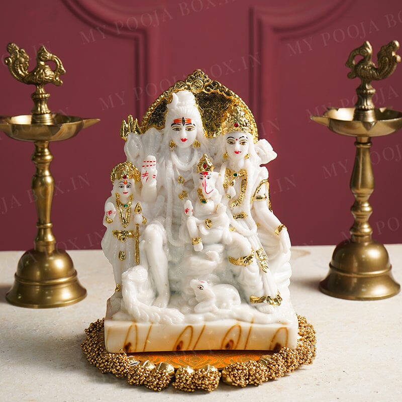 Marble Shiv Parivar Idol for Gift/Puja
