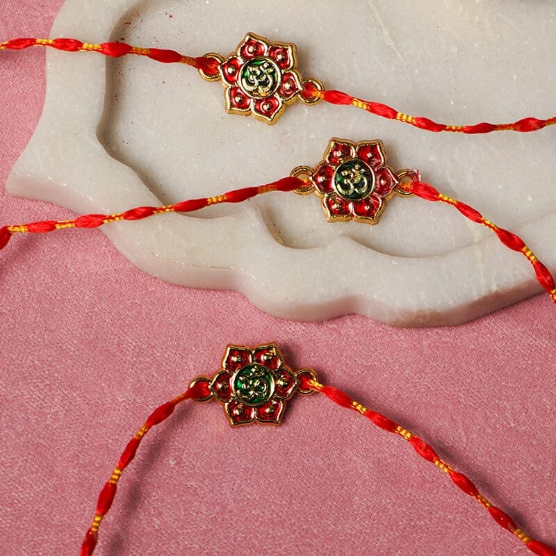 Floral OM Green Rakhi