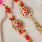 Royal Kundan Red Bhaiya Bhabhi Rakhi