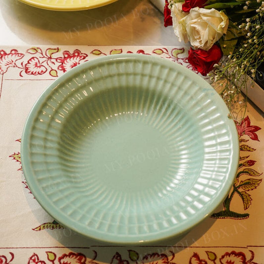 Pastel Turquoise Ceramic Dinner Plate
