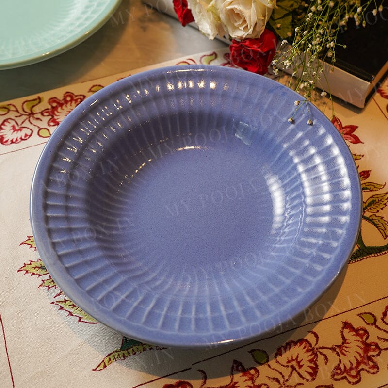 Pastel Blue Ceramic Dinner Plate