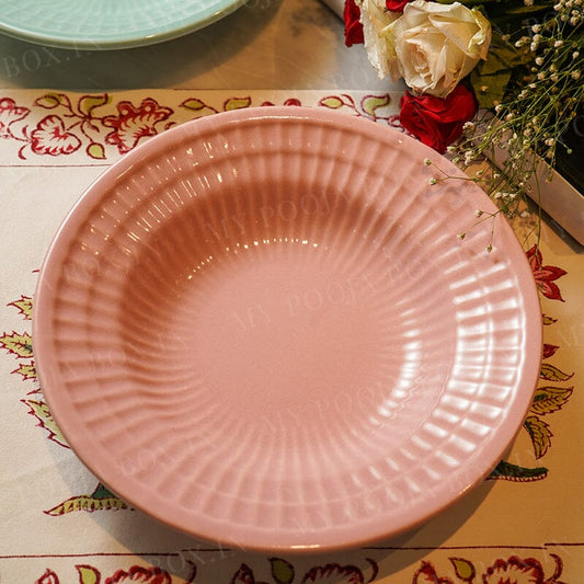 Pastel Pink Ceramic Dinner Plate