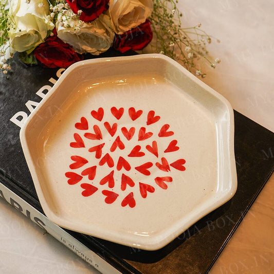 Sweet Heart Dessert Ceramic Plate
