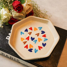 Multi Color Heart Dessert Plate