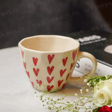 Cute Red Heart Ceramic Mug