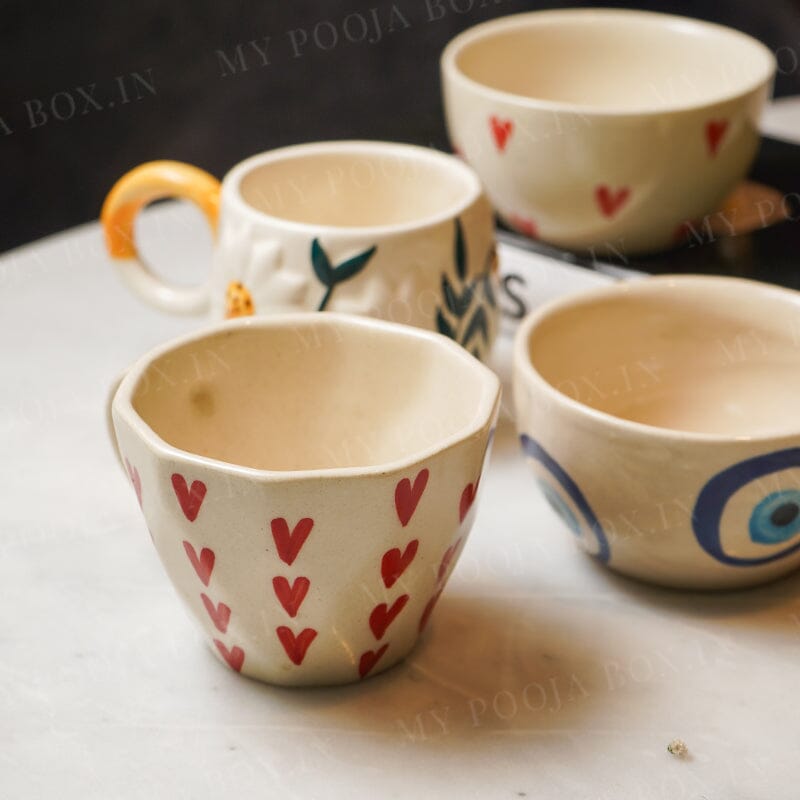 Cute Red Heart Ceramic Mug