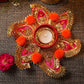 Nakshatra Prakash Orange Tea Light Holder